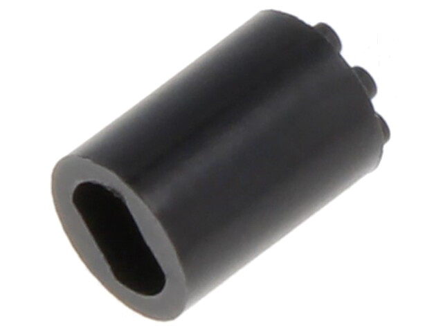 Afstandbus; LED; Øext: 5,1mm; ØLED: 3mm; L: 7,6mm; zwart; UL94V-0 Afstandbus; LED; Øext: 5,1mm; ØLED: 3mm; L: 7,6mm; zwart; UL94V-0